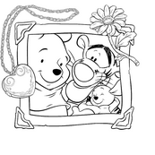 coloriage Winnie tigrou et petit gourou
